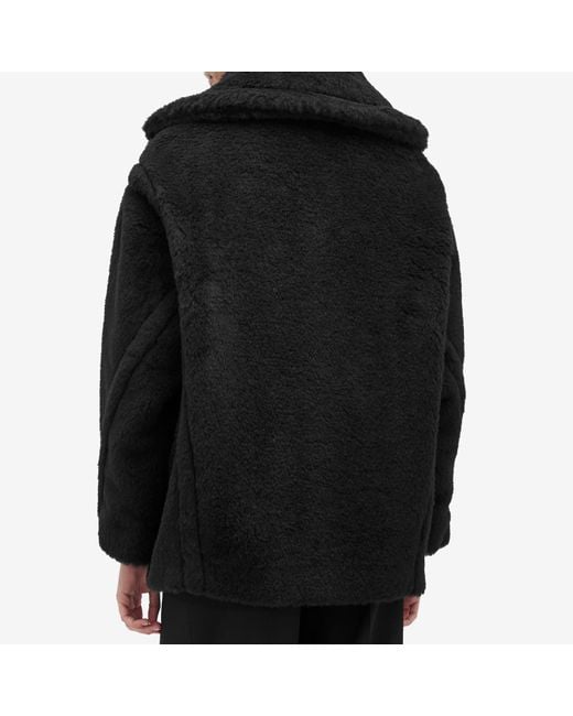 Max Mara Black Fuxia Oversized Fluffy Coat
