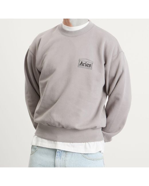 Aries Gray Mini Temple Sweatshirt for men