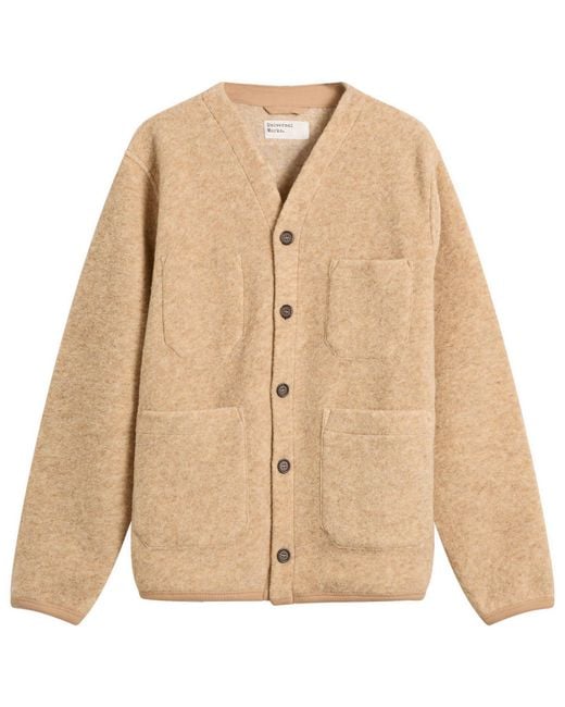 Universal Works Natural Wool Fleece Cardigan for men