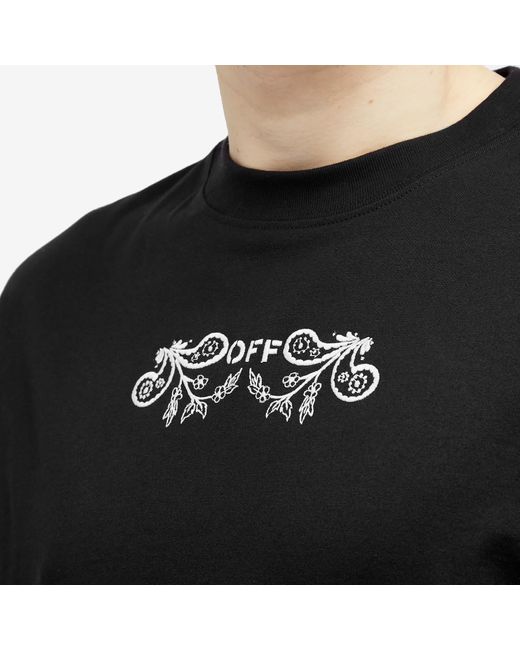 Off-White c/o Virgil Abloh Black Off- Tattoo Bandanna Arrow Skate T-Shirt for men