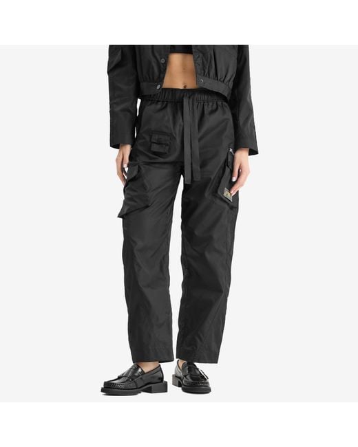 Ganni Gray Duchesse Nylon Cargo Pants