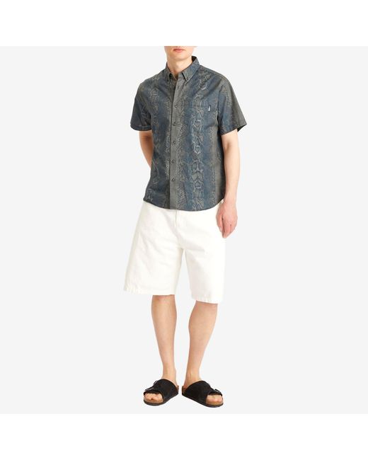 Thisisneverthat Blue Python Shortsleeve Shirt for men