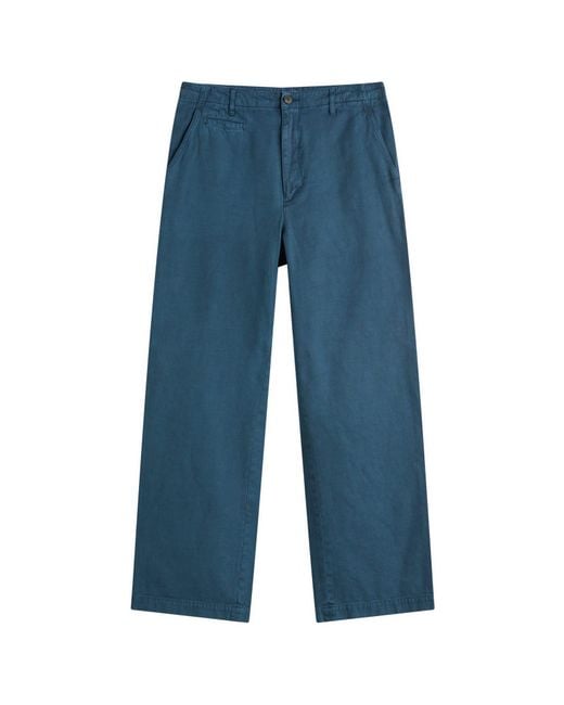 Auralee Blue Product Dyed Finx Gabardine Pants for men