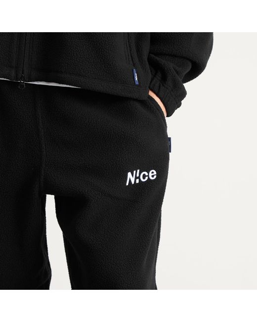 N!CE Black Polartec Fleece Trousers for men