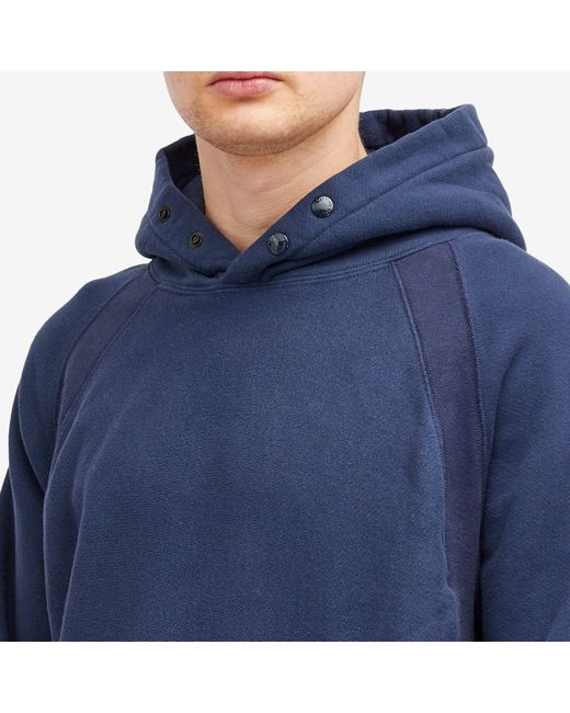 Engineered Garments Blue Raglan Hoodie for men