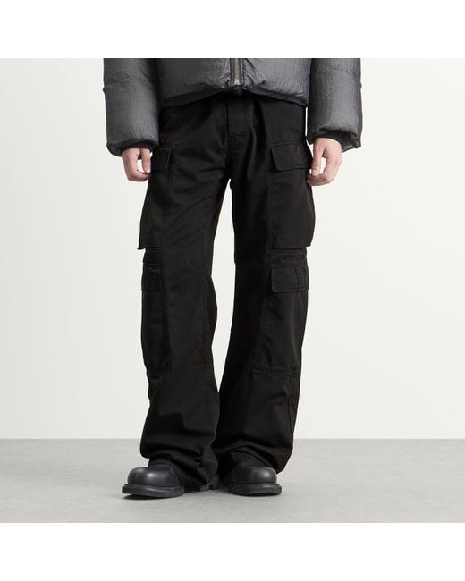 Rick Owens Black Double Cargo Jeans for men
