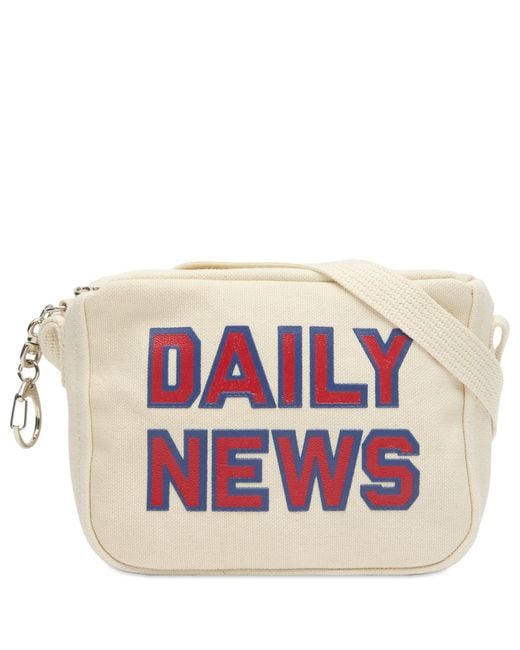 Unlikely Dry Goods Red Daily News Miniature Messenger Bag for men