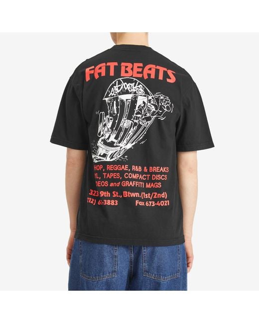 Pleasures Black X Fat Beats 9Th Street T-Shirt for men