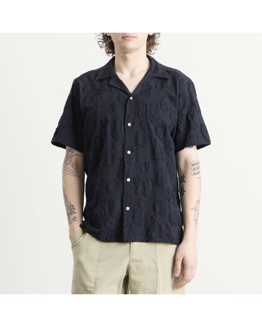 Forét Blue Peer Jacquard Shirt for men