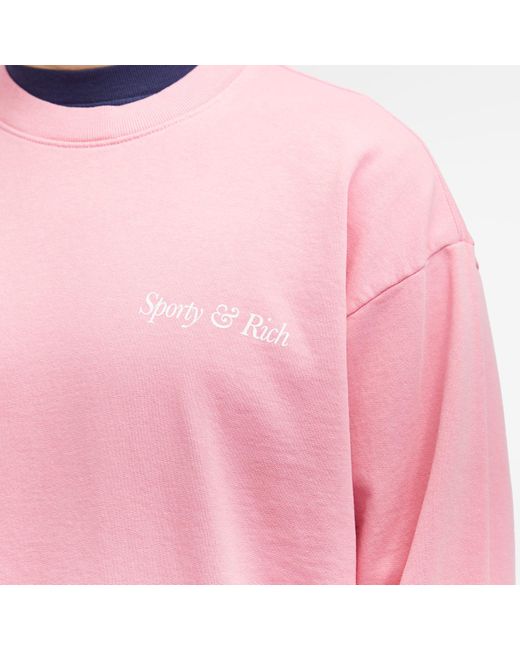 Sporty & Rich Pink Hwcny Crew Sweat for men