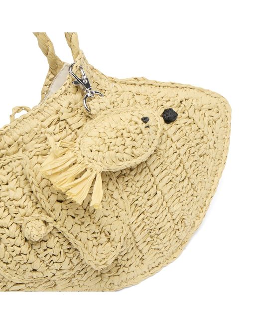 Damson Madder Metallic Raffia Fish Bag