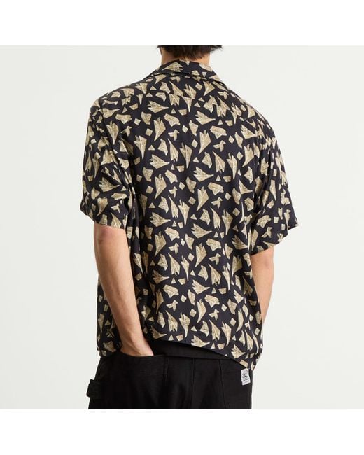 Bode Black Paper Hat Short Sleeve Shirt for men
