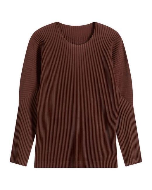 Homme Plissé Issey Miyake Brown Homme Plissé Long Sleeve Top for men