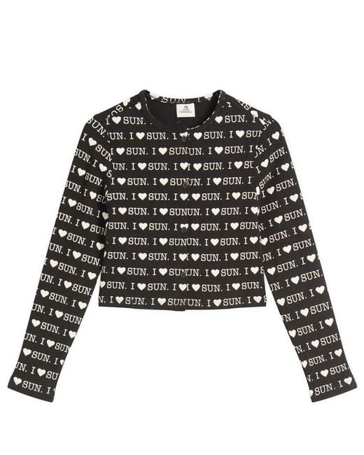 SUNDAYFRUITMARKET Black I Love Sun Cardigan
