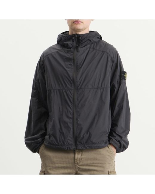 Stone Island Black Ultralight Nylon Stretch-Tc Hooded Jacket for men