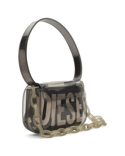 DIESEL Gray 1Dr Logo Perspex Handbag