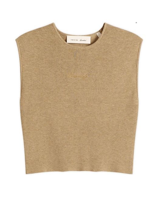 Fear Of God Natural Signature Rib Knit Croptop