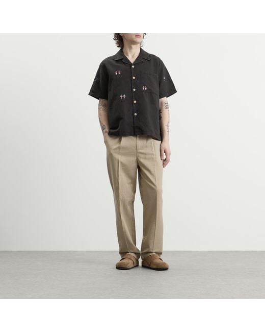 Folk Black Presented By End. Relaxed Soft Collar Vacation Shirt for men