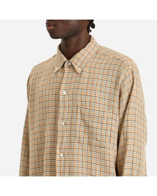 Beams Plus Natural Gunclub Mesh Button Down Shirt for men