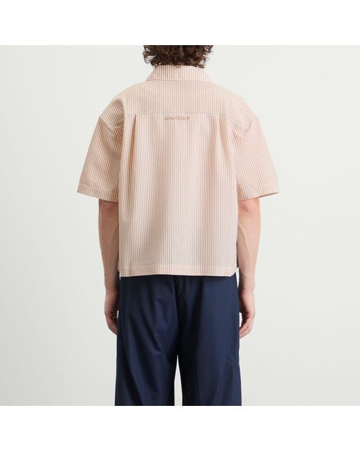 About Blank Natural Stripe Seersucker Vacation Shirt for men