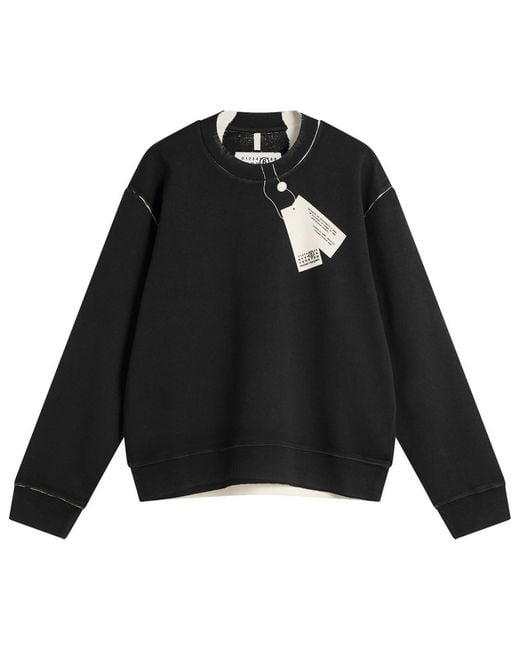 Maison Margiela Black Mm6 Printed Tag Sweatshirt for men
