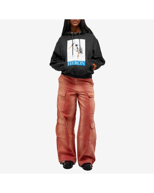 Heron Preston Black Heron Bird Painted Hoodie