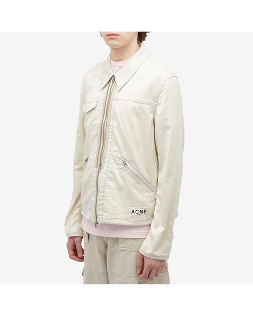 Acne White Ondrey Faux Suede Jacket for men