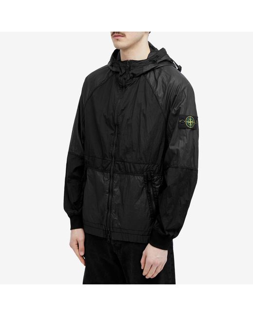 Stone Island Black Nylon Metal Watro-Tc Hooded Jacket for men
