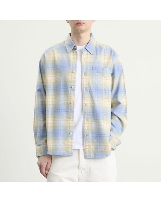 Thisisneverthat Blue Flannel Check Shirt for men