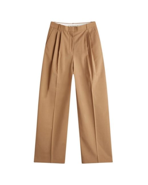 Rohe Brown Wide Leg Pleated Trousers