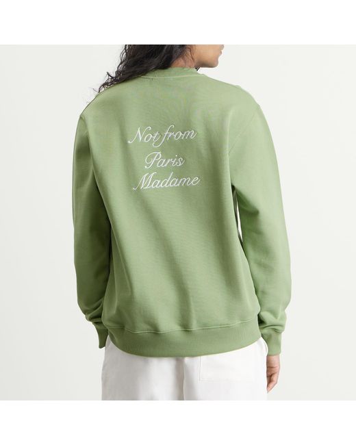 Drole de Monsieur Green Sweatshirt Slogan Calligraphy for men