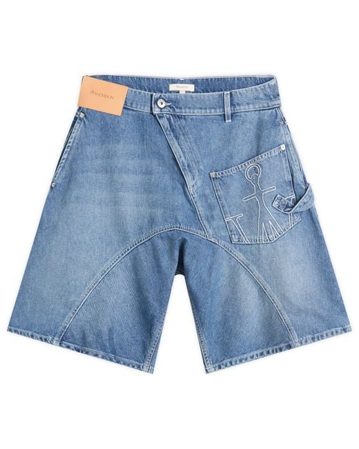 J.W. Anderson Blue Twisted Workwear Shorts for men