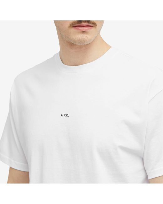 A.P.C. White Micro Logo T-Shirt for men