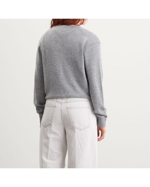 DUNST Gray Cashmere V-Neck Sweater
