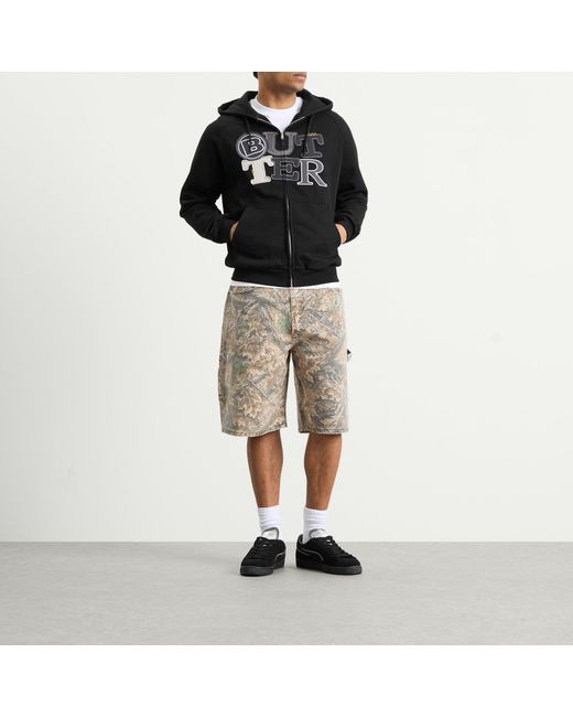 Butter Goods Black Patchwork Zip Hoodie for men