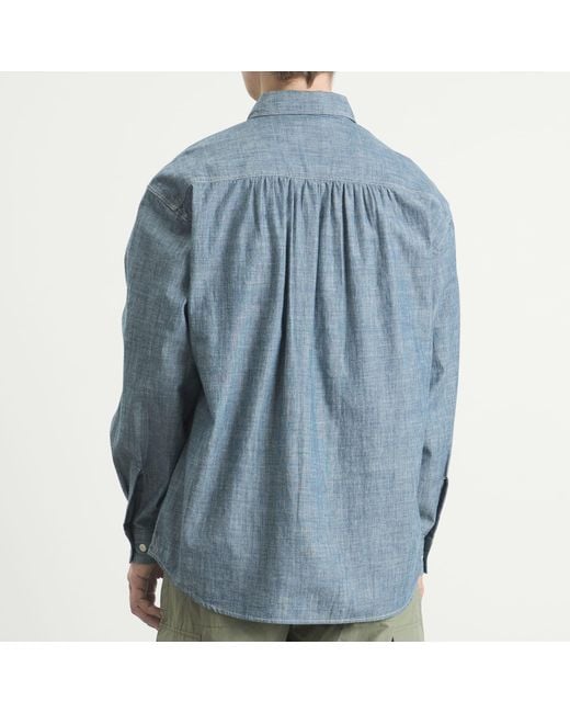 FRIZMWORKS Blue Kuroki Chambray Work Shirt for men