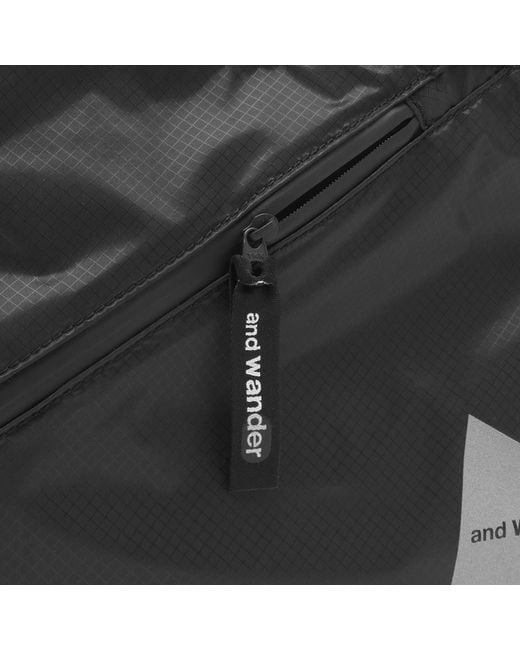 And Wander Black Sil Shoulder Bag for men