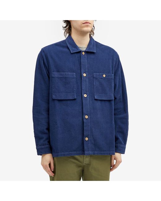 Folk Blue Chunky Cord Shirt End Exclusive for men