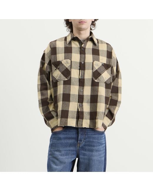 DIESEL Multicolor Distressed Flannel Shirt for men