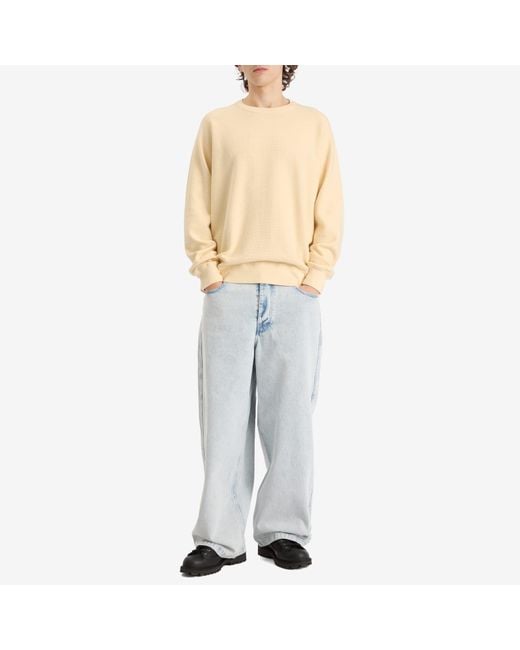 YMC Natural Almost Grown Waffle Sweatshirt for men