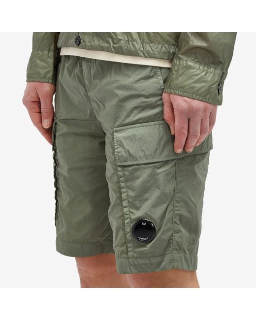 C P Company Green Chrome-R Cargo Shorts for men