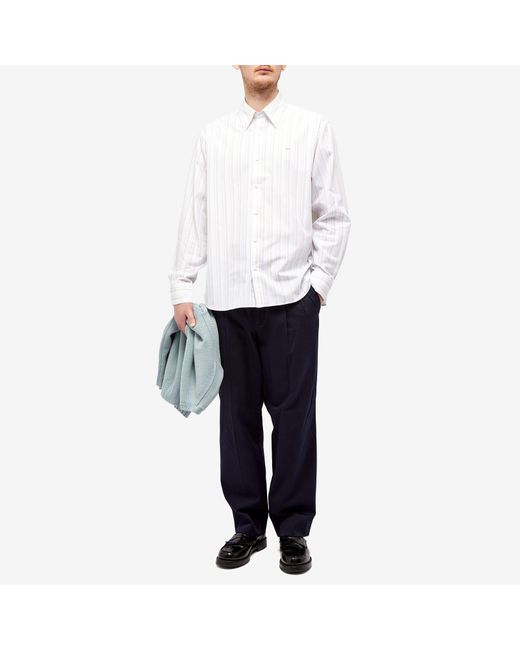 Acne White Sarnno Stripe Shirt for men