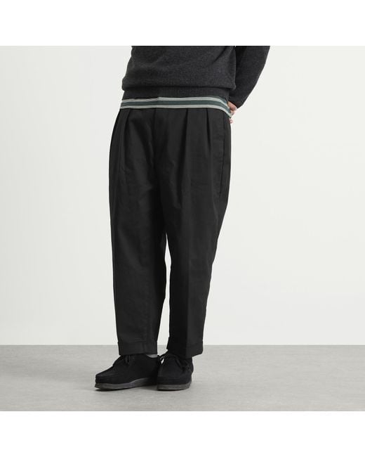 Beams Plus Black 2 Pleat Chino for men