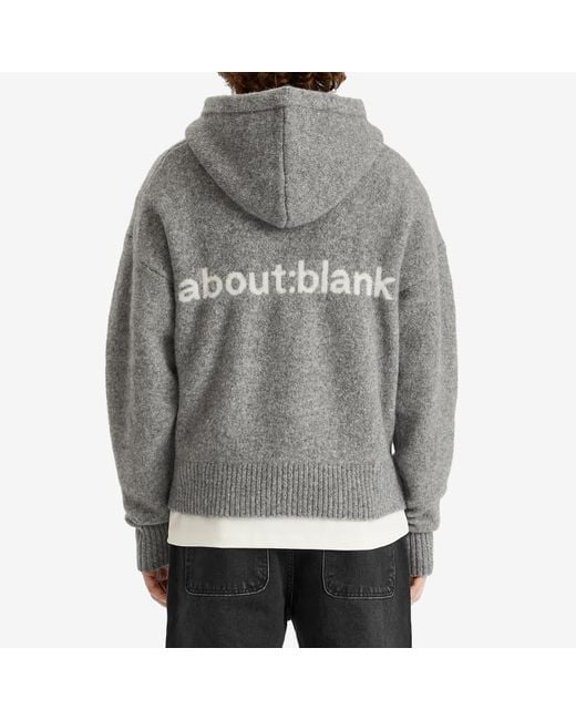 About Blank Gray Mohair Knitted Logo Hoodie for men