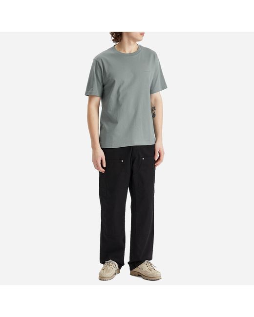 Norse Projects Gray Johannes Logo Print T-Shirt for men