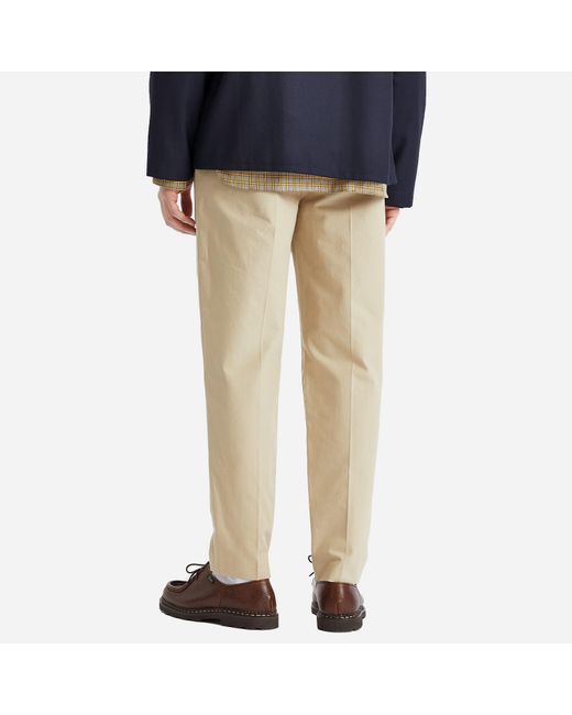 A.P.C. Natural Pieter Textured Cotton Pin Tuck Pleat Trousers for men