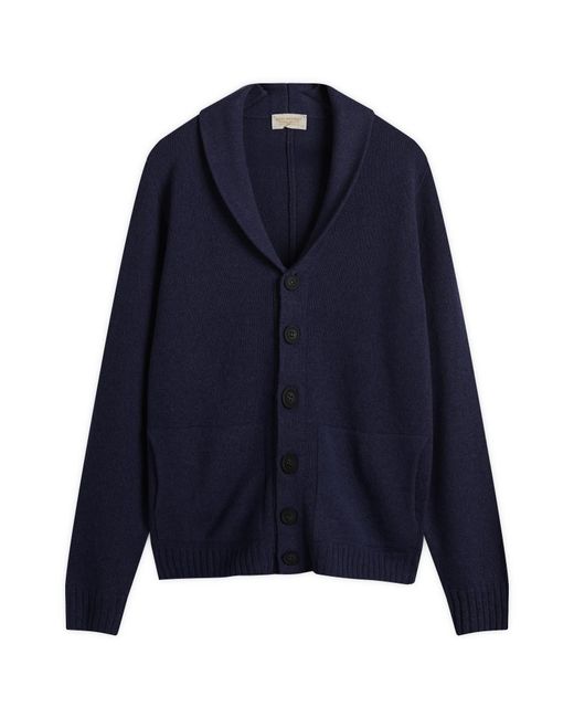 John Smedley Blue Rockford Cashmere Shawl Collar Cardigan for men