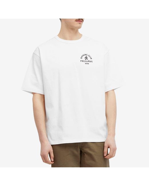 FRIZMWORKS White Bowling Club T-Shirt for men