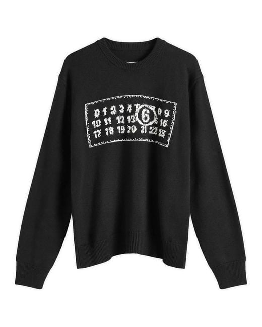 MM6 by Maison Martin Margiela Jacquard Number Logo Jumper in MM6 by Maison Martin Margiela Jacquard Number Logo Jumper in