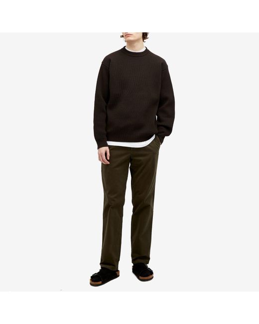 Norse Projects Brown Aros Regular Italian Brushed Twill Trousers for men